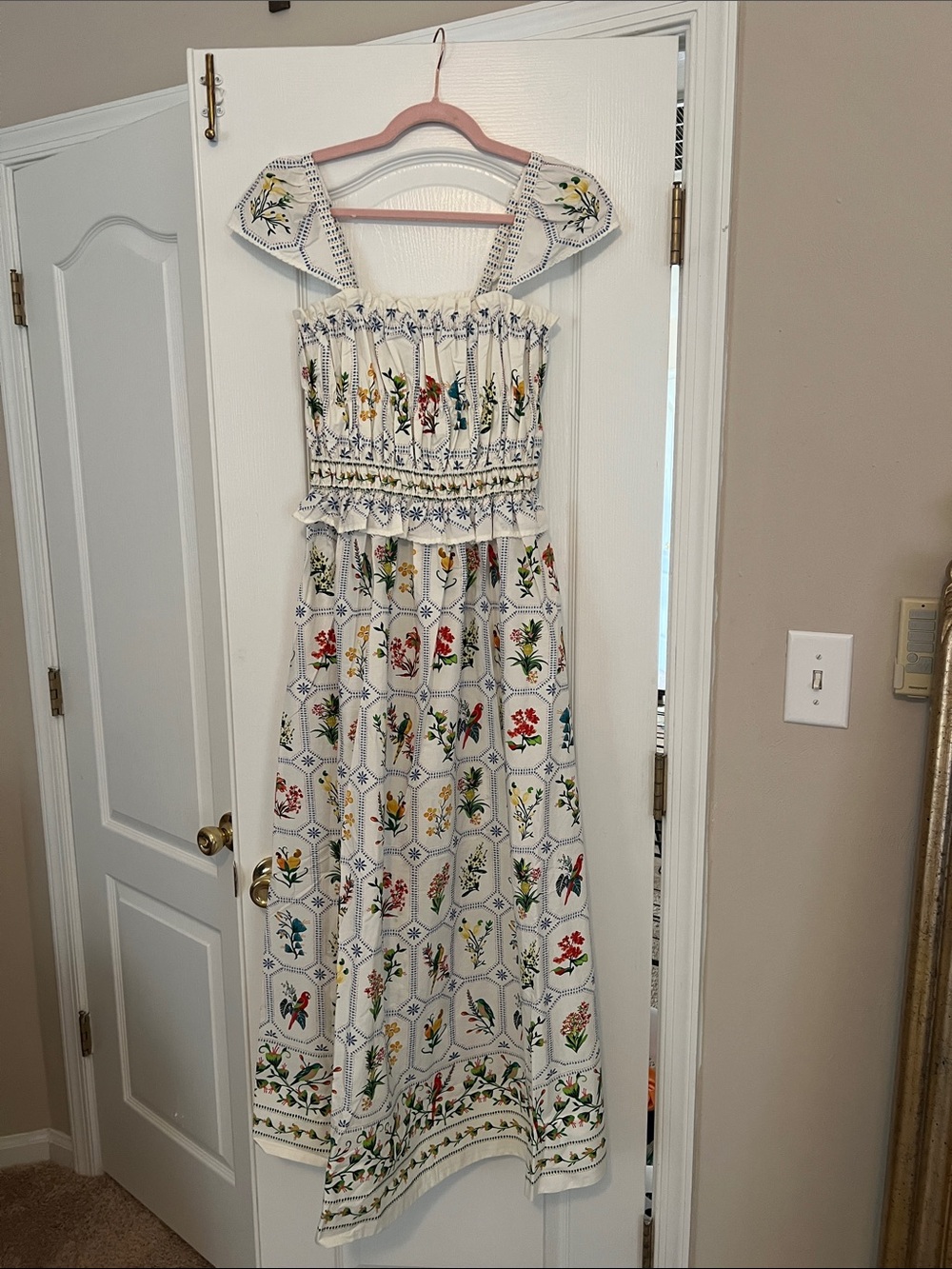 Farm Rio Off-White Tropical Porcelain Maxi Dress - Picture 5 of 7